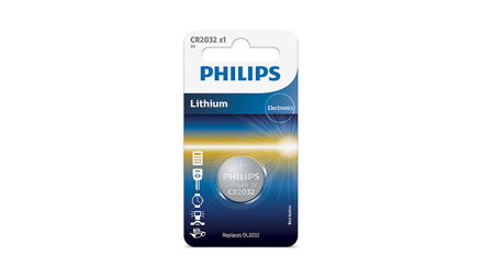Knoflíková baterie Philips CR2032, 1ks