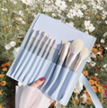 Sada 10 makeup štětců - Šedo zlatá s pořadačem