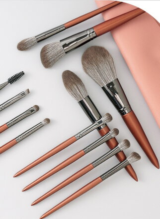Sada 12 makeup štětců - Černo bronzová