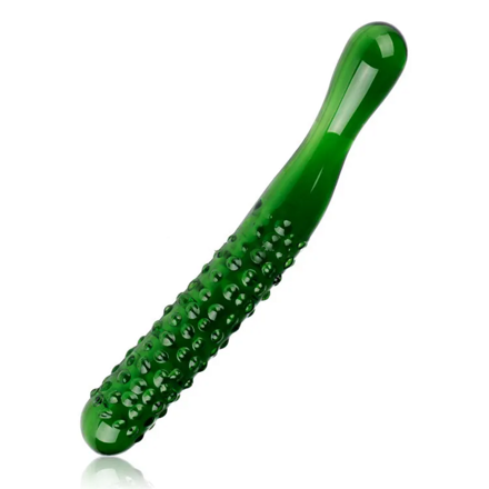 Skleněné dildo - Okurka s výstupky