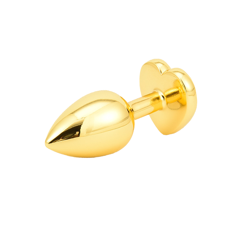Anální kolík s krystalem Zlatý- Srdíčko FOTO